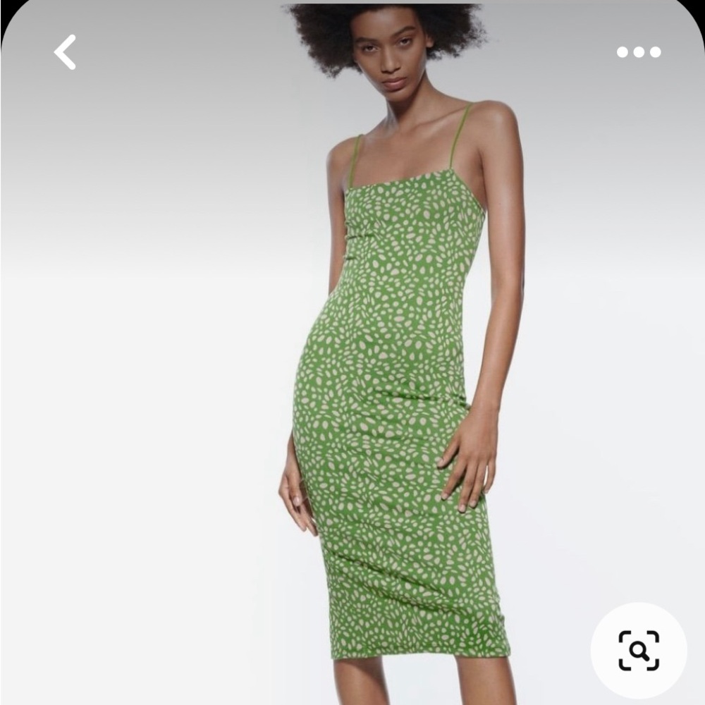 Zara green & pink bodycon dress - size Medium (can fit a small).